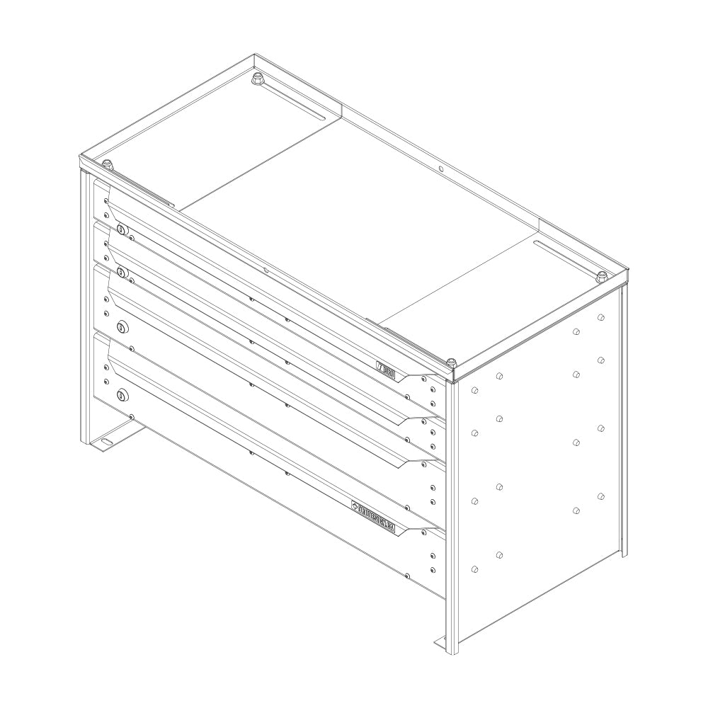 ORO HD Drawer Set | 22.63H x 34W x 17D | 3 1/2 Riser | 4 Drawer | 750-475-001
