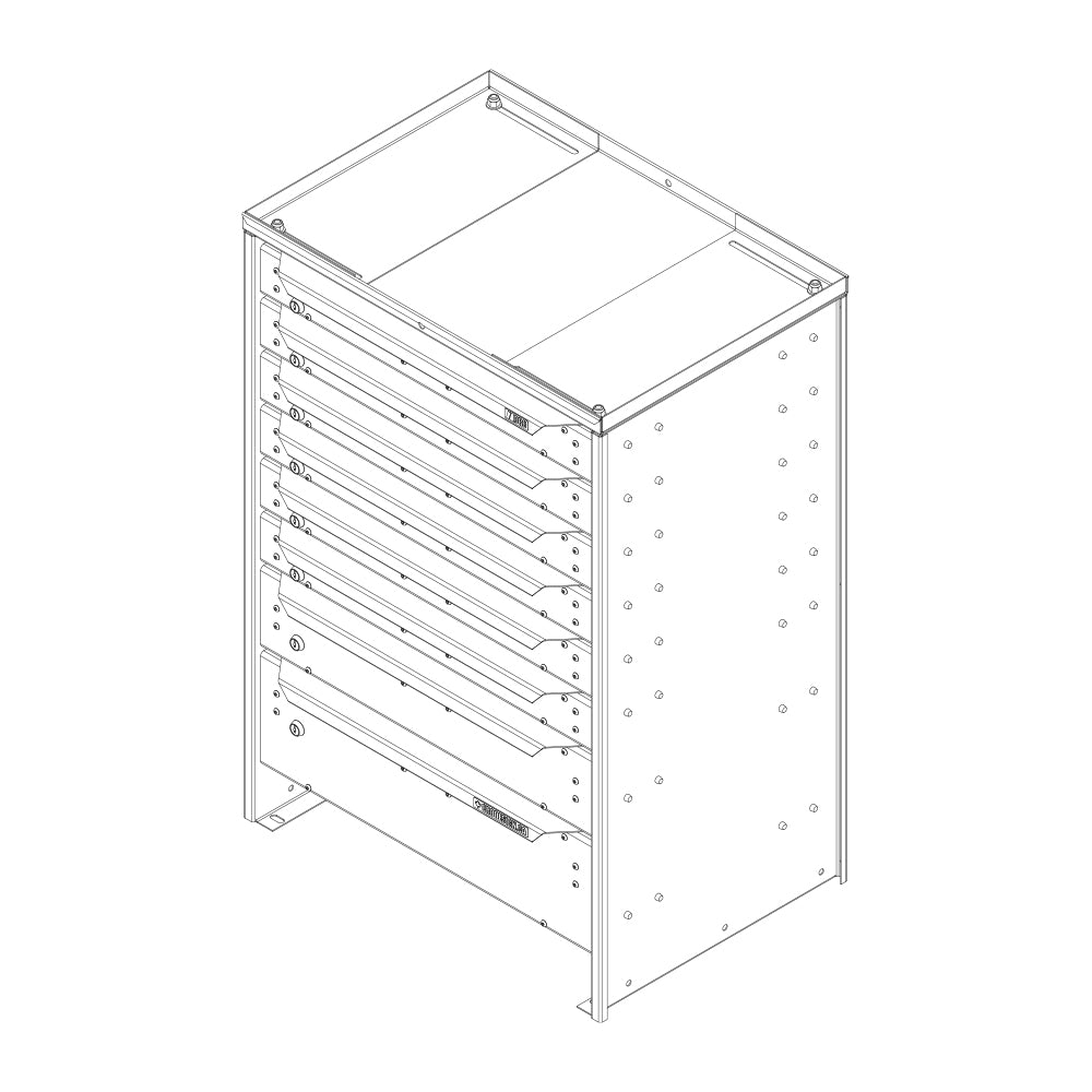 ORO HD Drawer Set | 38.13H x 26W x 19D | 3 1/2 Riser | 8 Drawer | 750-475-002