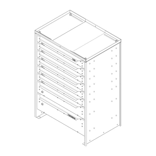 ORO HD Drawer Set | 38.13H x 26W x 19D | 3 1/2 Riser | 8 Drawer | 750-475-002