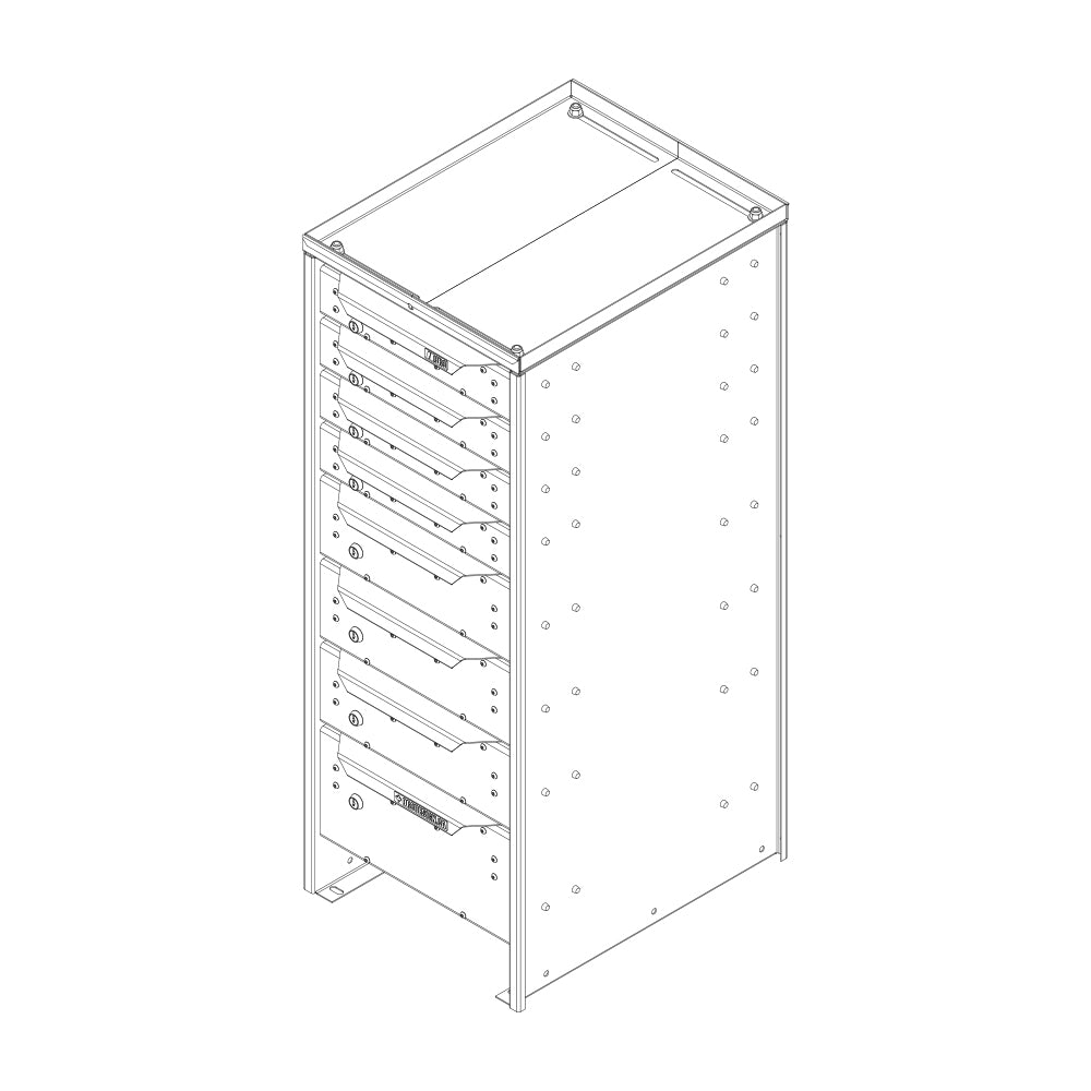 ORO HD Drawer Set | 42.13H x 16W x 21D | 3 1/2 Riser | 8 Drawer | 750-475-005