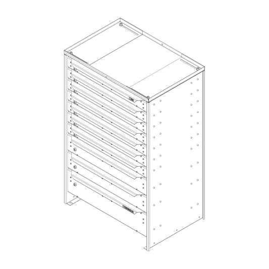 ORO HD Drawer Set | 46.88H x 30W x 21D | 3 1/2 Riser | 10 Drawer | 750-475-006