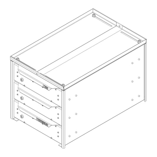 ORO HD Drawer Set | 18.13H x 18W x 29D | NO Riser | 3 Drawer | 750-475-008
