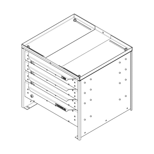 ORO HD Drawer Set | 20.63H x 22W x 21D | 3 1/2 Riser | 4 Drawer | 750-475-013