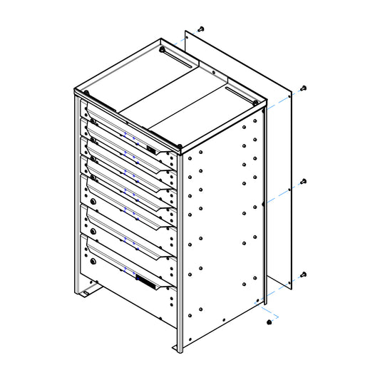ORO HD Drawer Set | 36.75H x 22W x 19D | 3 1/2 Riser | w/ Back | 7 Drawer | 750-475-016