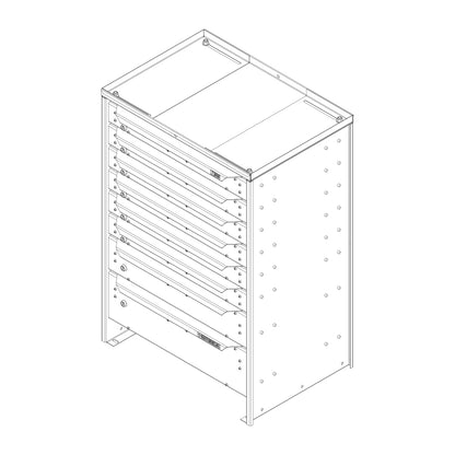 ORO HD Drawer Set | 38.13H x 26W x 19D | 3 1/2 Riser | 8 Drawer | 750-475-002
