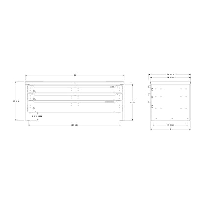 ORO HD Drawer Set | 17.25H x 44W x 19D | 3 1/2 Riser | 3 Drawer | 750-475-003