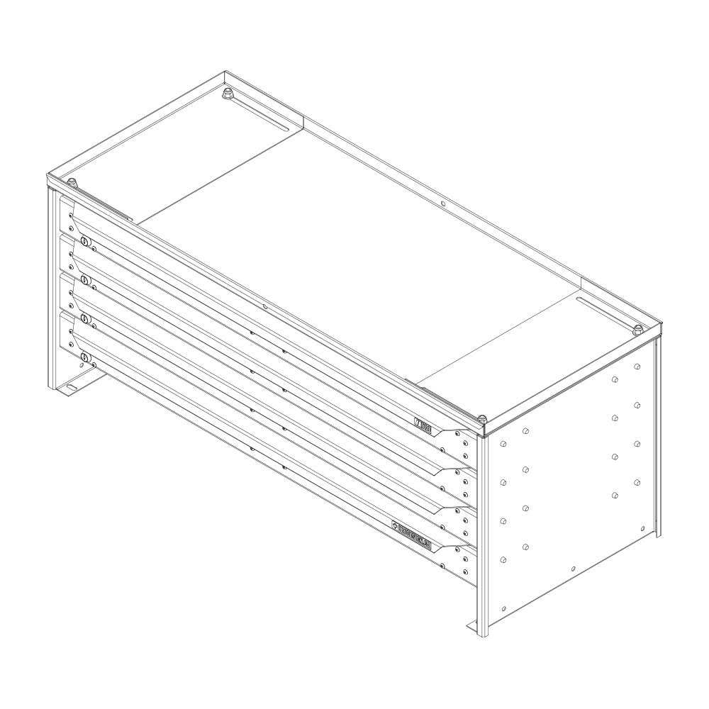 ORO HD Drawer Set | 18.63H x 44W x 19D | 3 1/2 Riser | 4 Drawer | 750-475-004