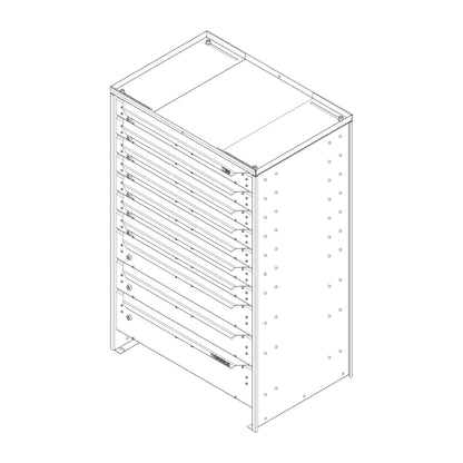 ORO HD Drawer Set | 46.88H x 30W x 21D | 3 1/2 Riser | 10 Drawer | 750-475-006