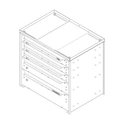 ORO HD Drawer Set | 24.88H x 26W x 19D | NO Riser | 5 Drawer | 750-475-009
