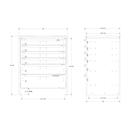 ORO HD Drawer Set | 31.38H x 26W x 19D | 3 1/2 Riser | 6 Drawer | 750-475-011
