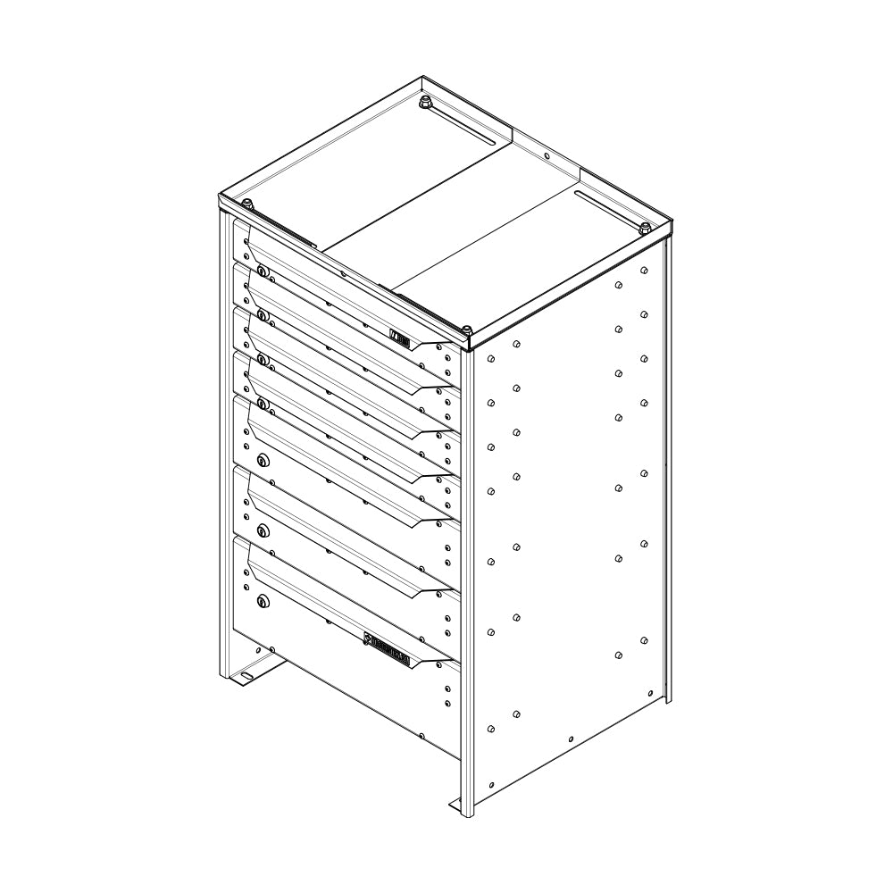 ORO HD Drawer Set | 36.75H x 22W x 19D | 3 1/2 Riser | 7 Drawer | 750-475-012