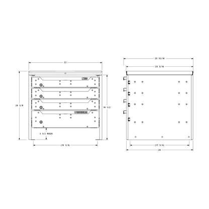 ORO HD Drawer Set | 20.63H x 22W x 21D | 3 1/2 Riser | 4 Drawer | 750-475-013