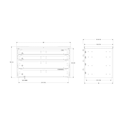 ORO HD Drawer Set | 19.50H x 34W x 19D | NO Riser | 4 Drawer | 750-475-015