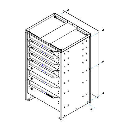 ORO HD Drawer Set | 36.75H x 22W x 19D | 3 1/2 Riser | w/ Back | 7 Drawer | 750-475-016